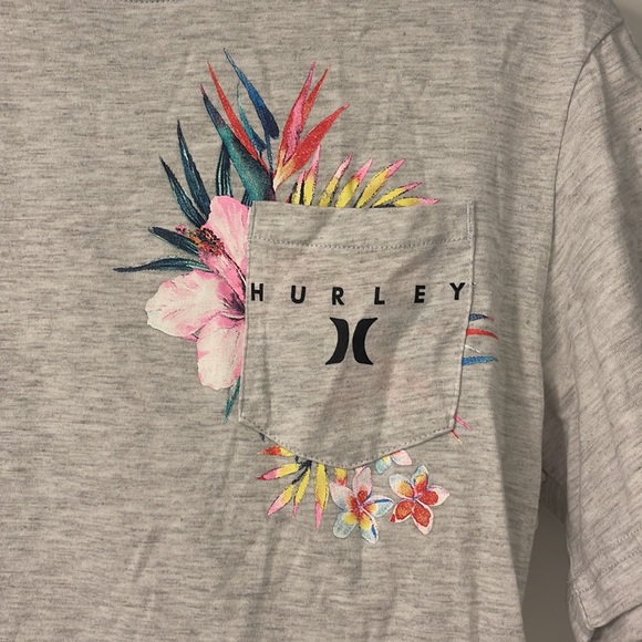 used grey hurley womens pocket tshirt (xl but runs small) - Picture 2 of 3